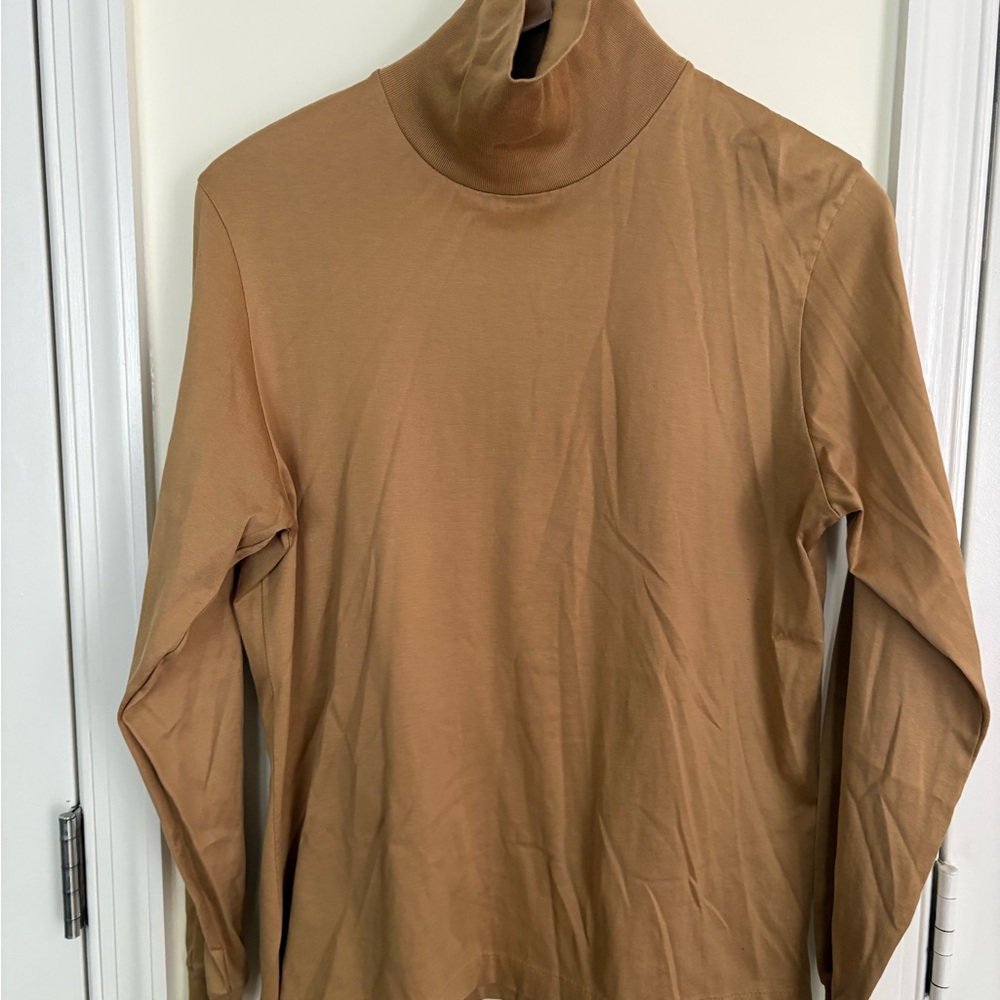 Lands' End Camel Turtleneck Sweater